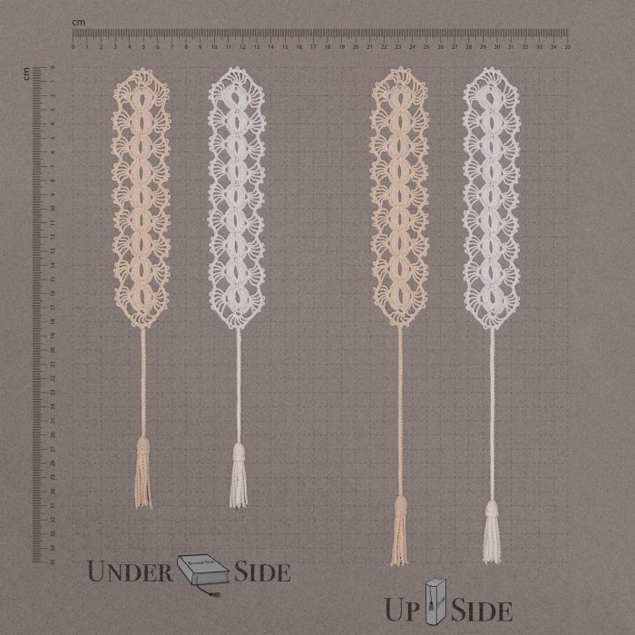 Canoe and Oar Figured Crochet Bookmark With Long Eaves Tassel Size in cm