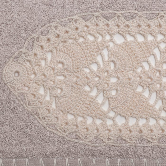 Crocheted Hand Towel With Anther Motif Detail