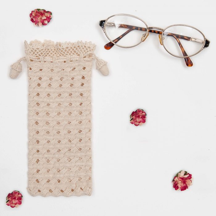 Crochet Soft Drawstring Eyeglass Pouch