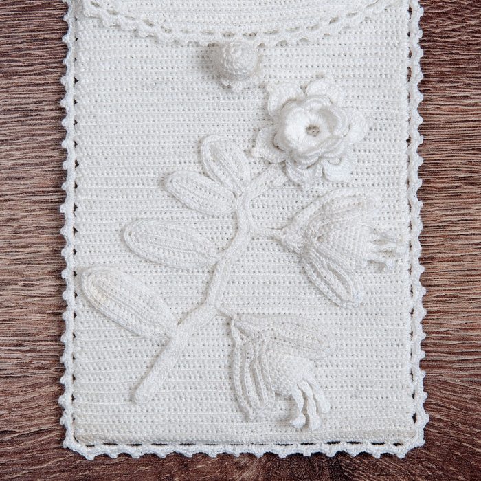 Glasses Flap Pouch With 3D Flower Body Detail shot