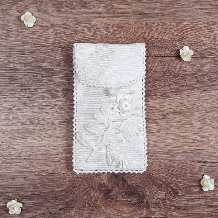 Glasses Flap Pouch With 3D Flower on the Body as a Whole
