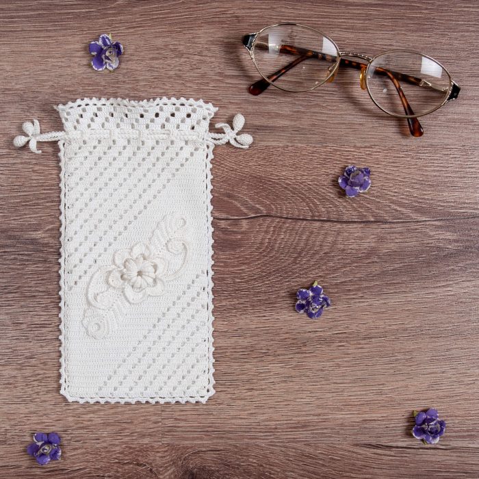 Handmade Crochet Soft Case With 3D flower