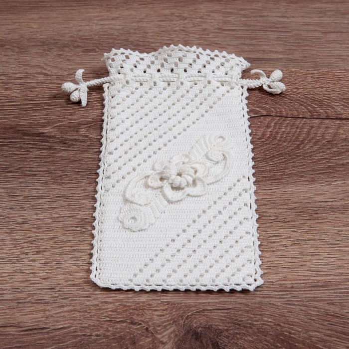 Handmade Crochet Soft Case With 3D flower Whole Angle Shot