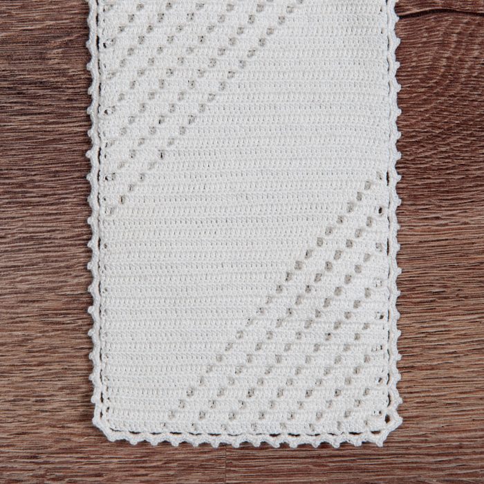 Handmade Crochet Soft Case With Diagonal Line Texture On The Body Bottom Shot