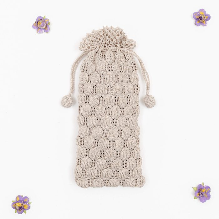 Crochet Case With Embossed Body Single Shot Glass Inside