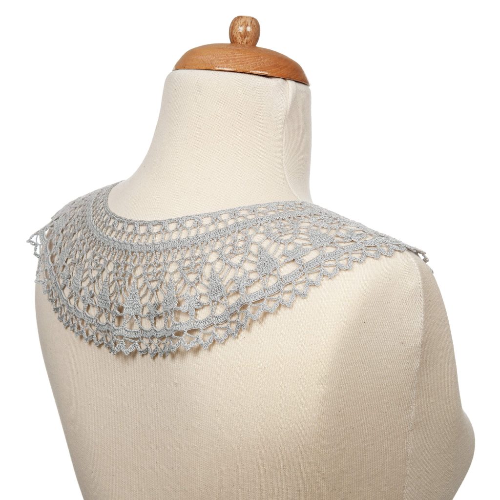 Vintage Style Classic Gray Crochet Peter Pan Collar Valery Accessory