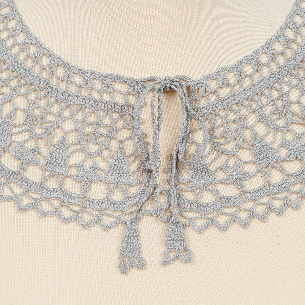 Vintage Style Classic Gray Crochet Peter Pan Collar Valery Accessory
