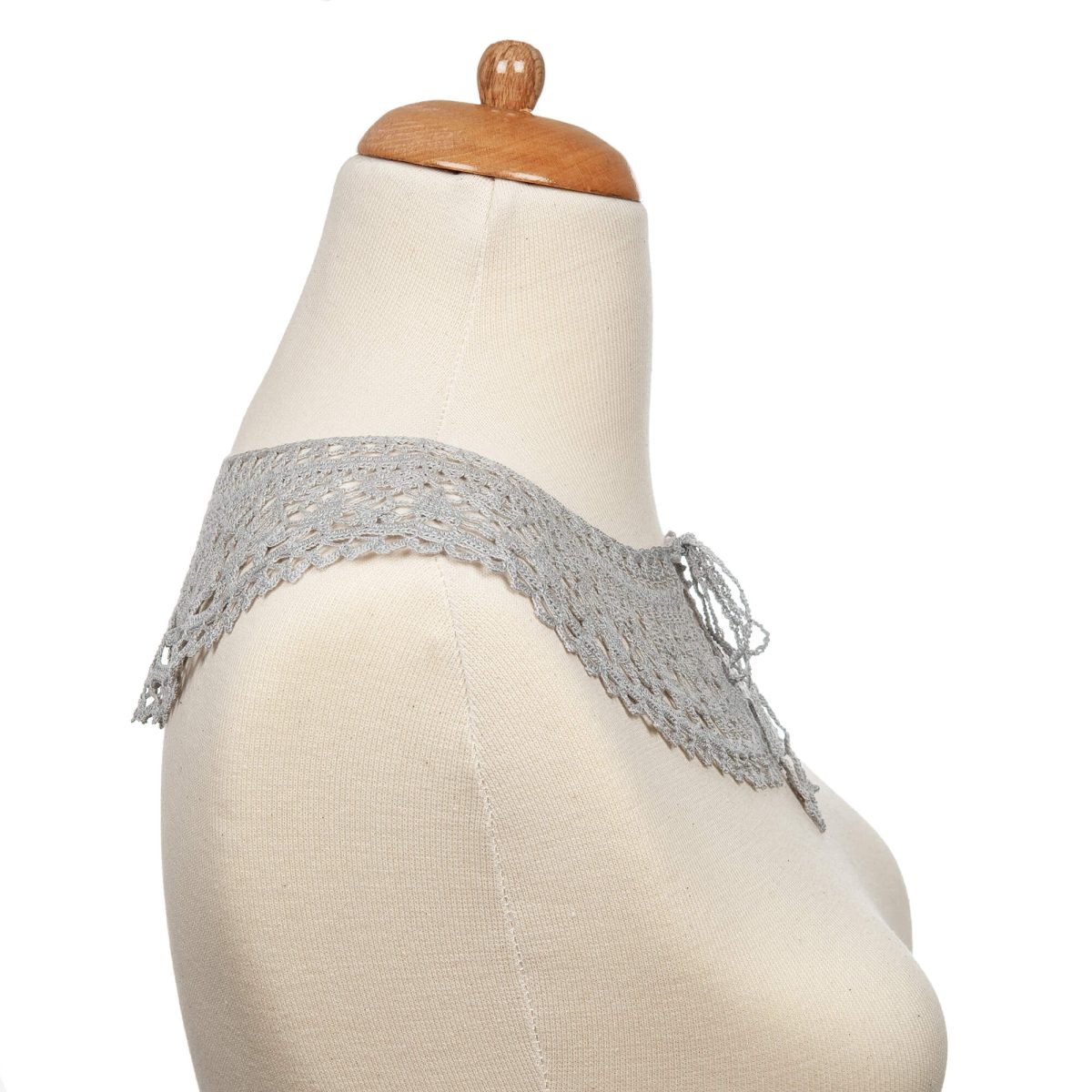 Vintage Style Classic Gray Crochet Peter Pan Collar Valery Accessory