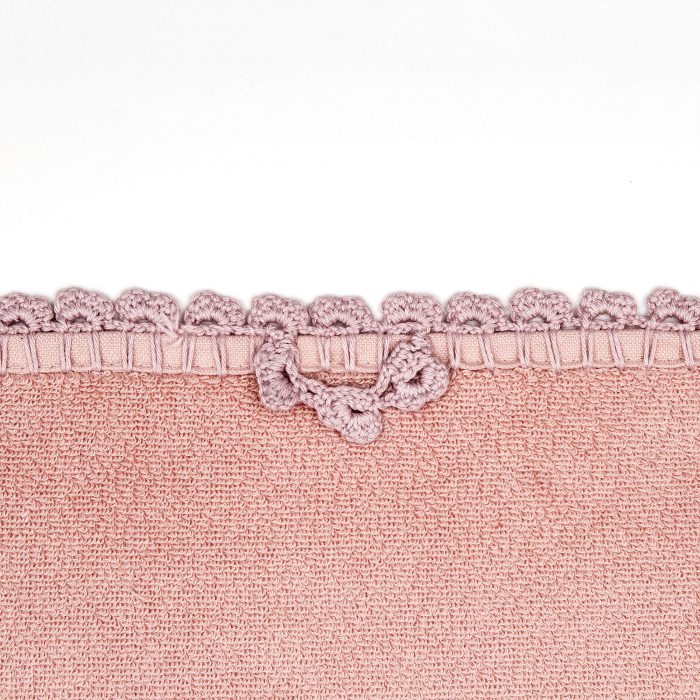 Powder Color Crochet Face Hand Vintage Style Towel Backside Shot
