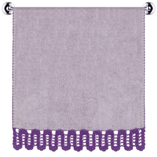 Purple Bamboo Face Hand Crocheted Towel Horizontal Folded Shot Main Image