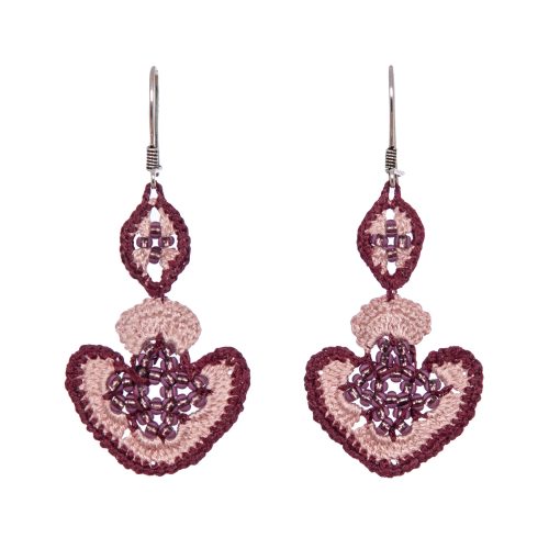 Handmade Crochet Heart and Oval Jewelry with Beading Crochet Jewelry