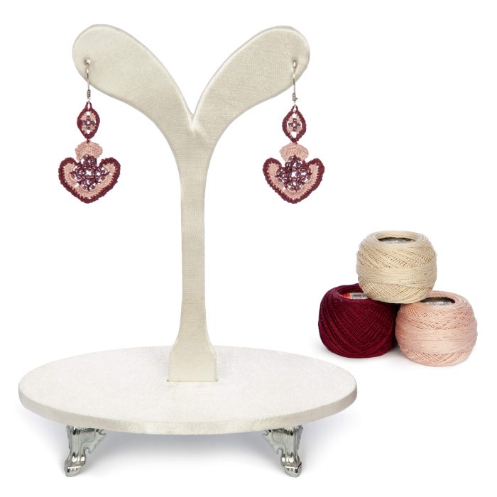 Handmade Crochet Heart and Oval Jewelry with Beading Crochet Jewelry Consept Shot