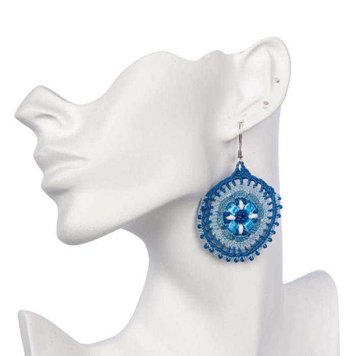 Jewelry Crochet and Beaded Earrings Handmade Jewelry For Women Handmade Gifts Close head Angle Shot