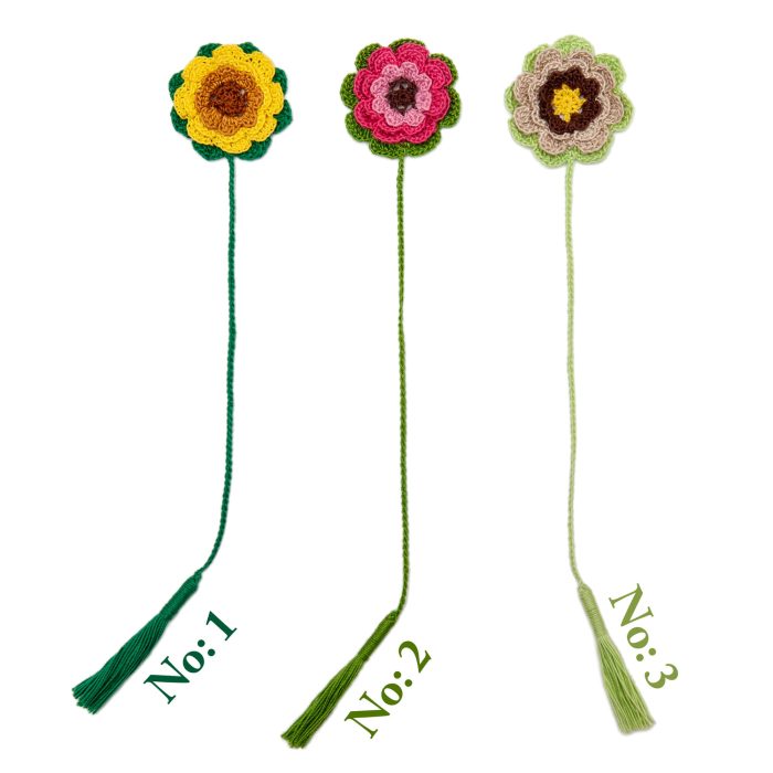 Sunflower Crochet Bookmark With 3 Different Color Options
