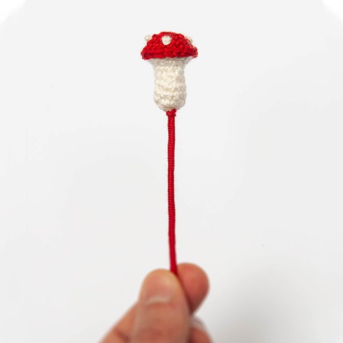 Cottagecore Handmade Crochet Mushroom Bookmark Gifts For Book Lovers Red