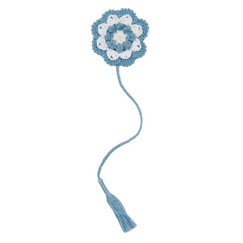 Handmade Blue and White Floral Handmade Crochet Bookmark