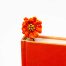 Handmade Orange Beaded Floral Bookmark for Bookworms