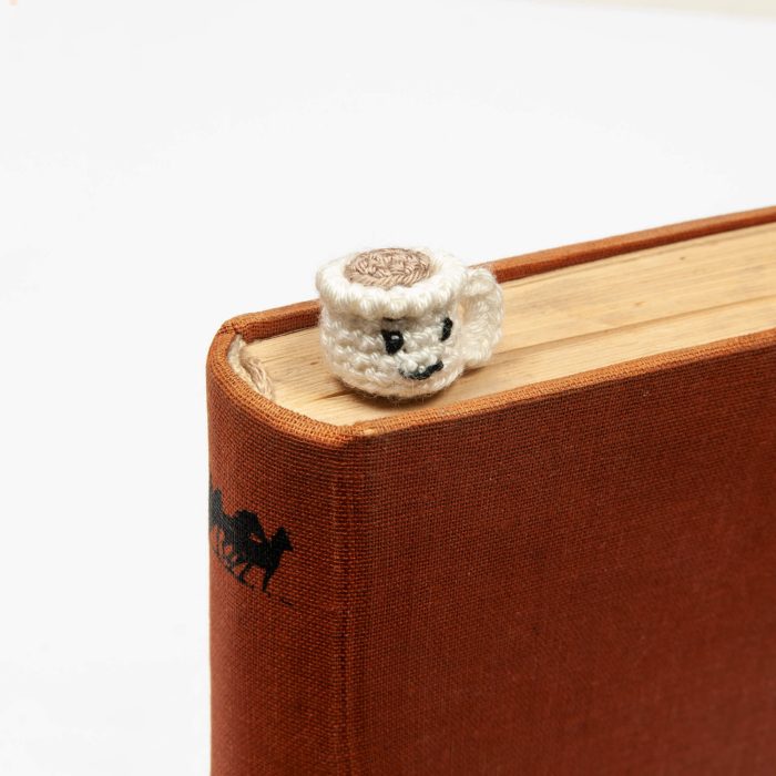 Handmade Teacup Bookmark For Reading Lovers Book Angle Shot
