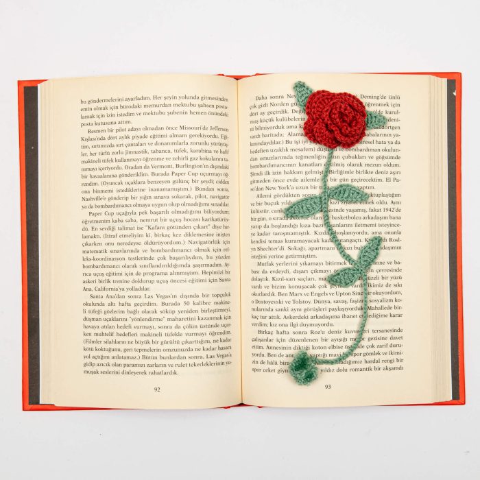 Rose-shaped Bookmark with Tassel for Elegant Reading Experience and Gift-Giving Inside Book Shot