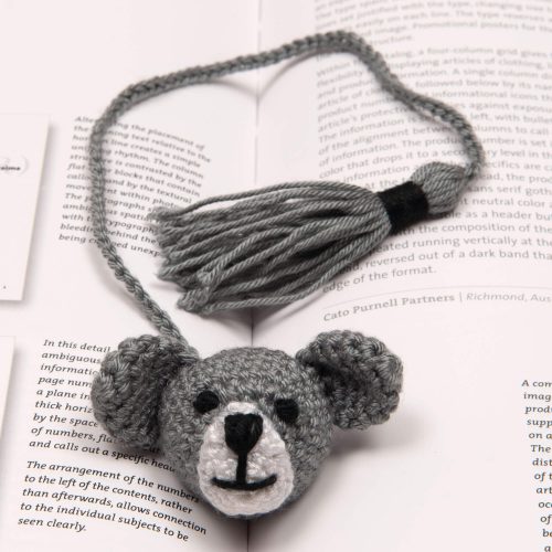 Amigurumi Crochet Koala Animal Toy Bookmark With Tassel Single Shot