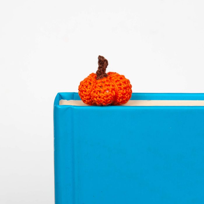 Autumn Stocking Stuffer Pumpkin Bookmark Crochet Bookmark Gift Book Shot