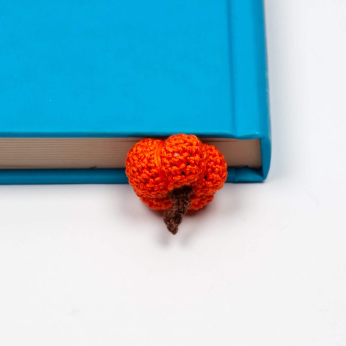 Autumn Stocking Stuffer Pumpkin Bookmark Crochet Bookmark Gift Pumpkin Shot