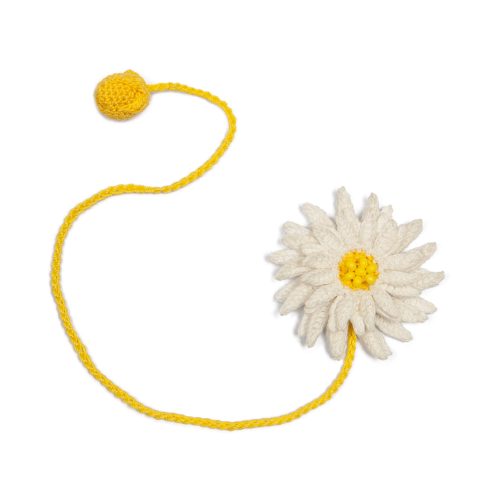 Charming Dual-Layered Handcrafted Micro Crocheted Floral Beaded Daisy Bookmark With Tassel