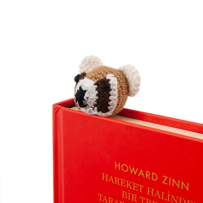Crochet Amigurumi Animal Panda Plushie Handmade Bookmark Book Angle Shot