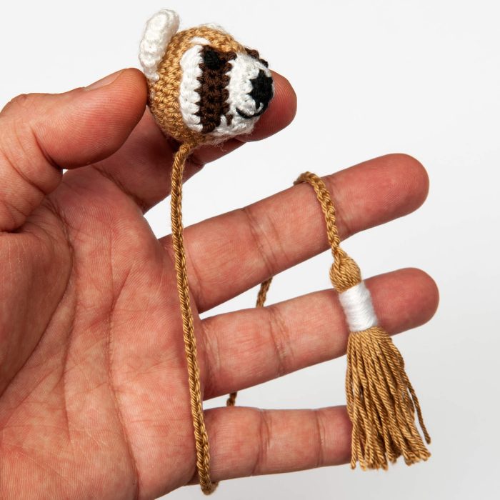Crochet Amigurumi Animal Panda Plushie Handmade Bookmark Hand Angle Shot