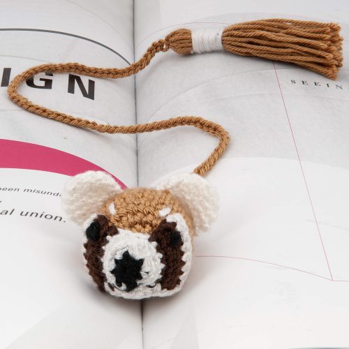Crochet Amigurumi Animal Panda Plushie Handmade Bookmark On Book Shot