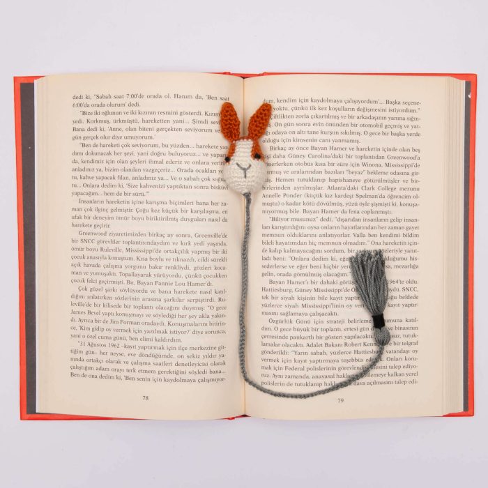 Crochet Amigurumi Bunny Plushie Bookmark Accessory Book Shot