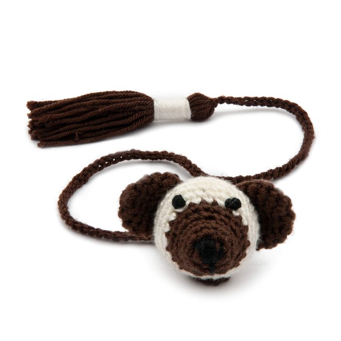 Crochet Amigurumi Puppy Toy Bookmark Accessory White Background