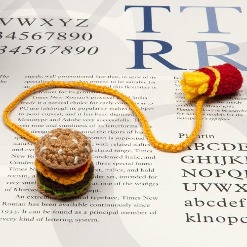 Crochet Hamburger Bookmark With French Fries Tassel