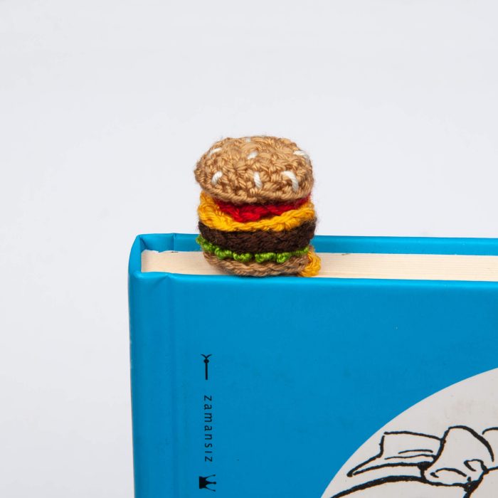 Crochet Hamburger Bookmark With French Fries Tassel Book Shot