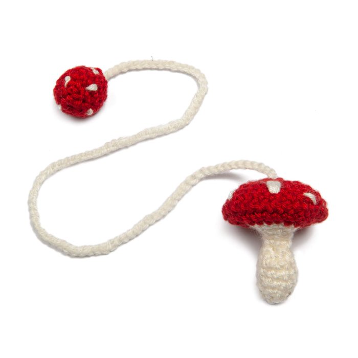 Cute Crocheted Red Mushroom Bookmark Gift