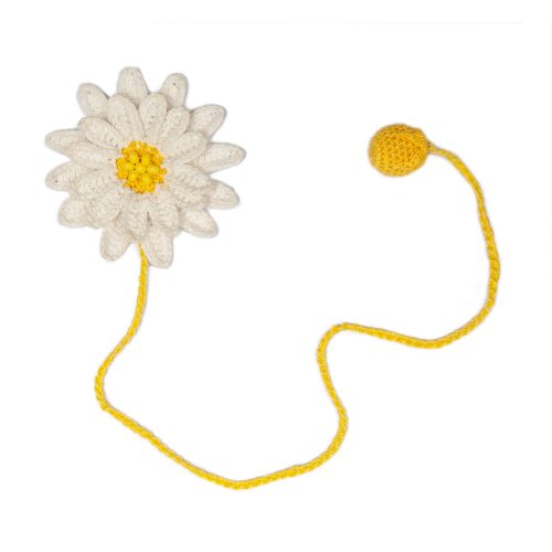Elegant Handmade Daisy Micro Crocheted Beaded Bookmark with Tassel