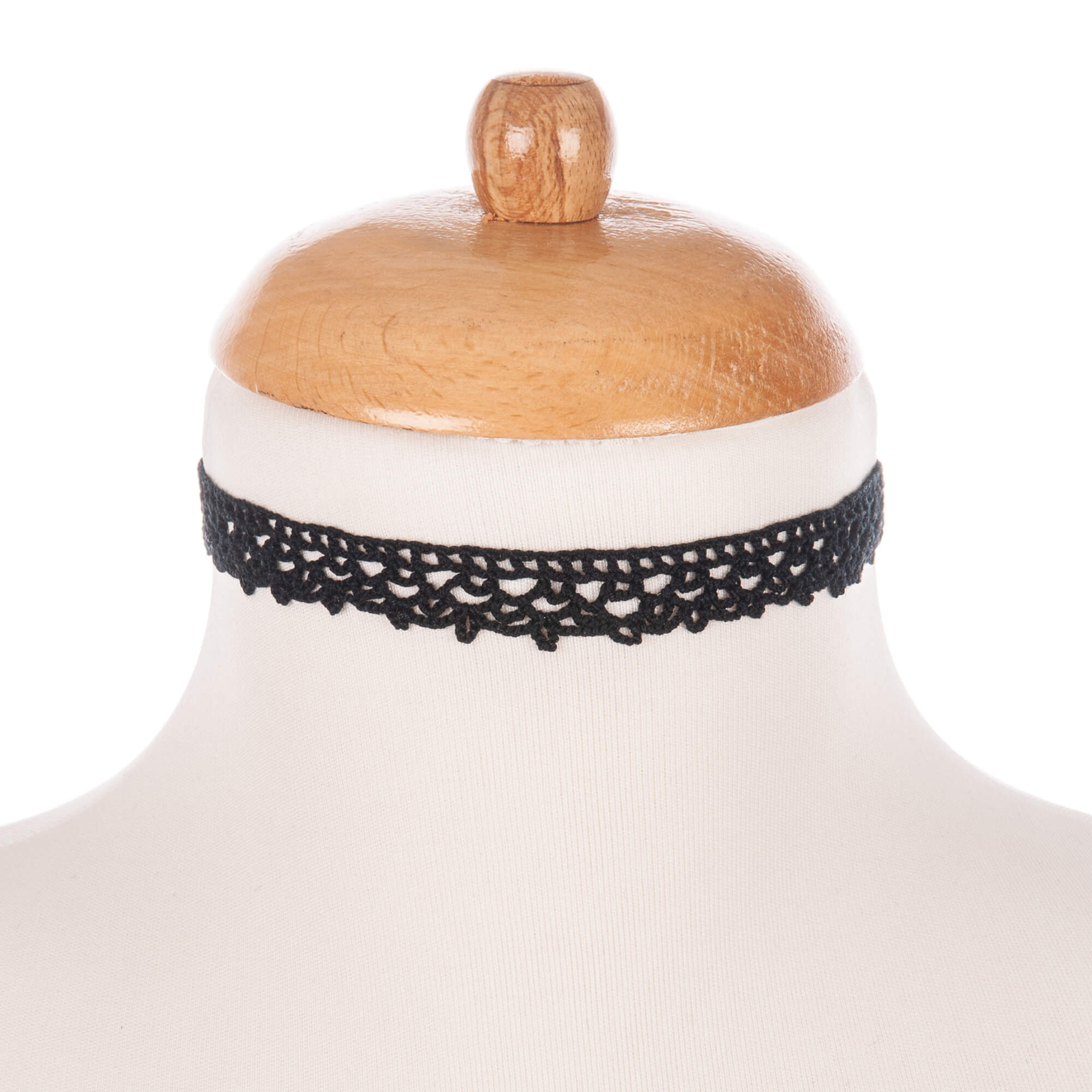 Handmade Burgundy Victorian Lace Choker Collar Front Shot