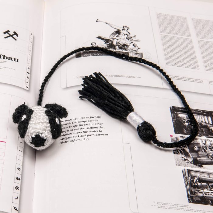 Handmade Crochet 3D Amigurumi Knitted Bookmark Panda Gift for Book Lovers On Book Shot